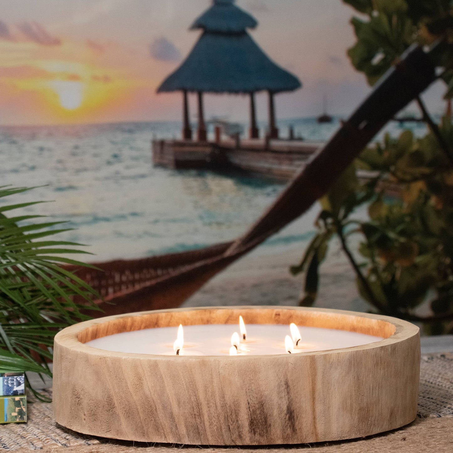 13.5" Paulownia Circular Wood Candle