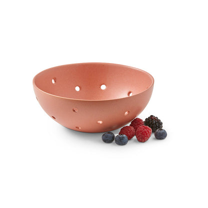 Matte Berry Strainer Coral Porcelain Summer