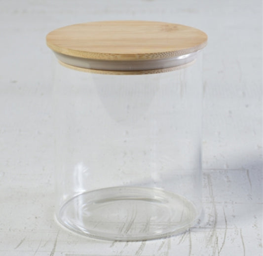 FINN CANISTER - GLASS WITH WOOD LID - MED