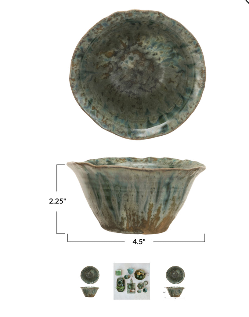 Crackle Glaze Bowl (Each One Will Vary)