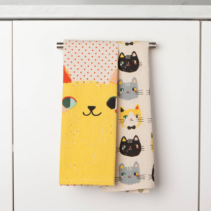 Meow Meow Cats Kitchen Towel Set of 2