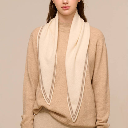 Cashmere Knit Wrap – Soft Triangle Neck Scarf