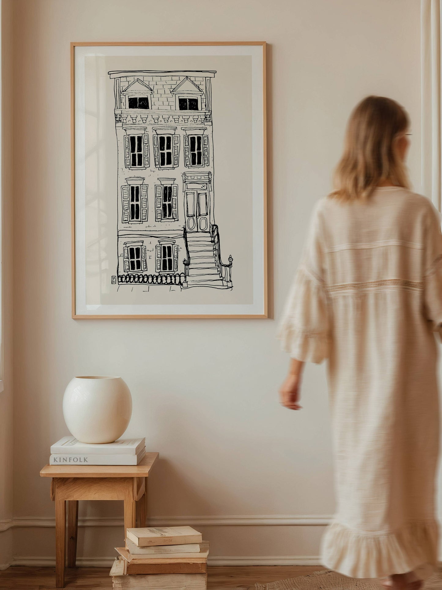 Brownstone Art Print: Minimalist New York Architecture