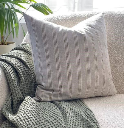 Neutral Striped Throw Pillow Cover | Landyn