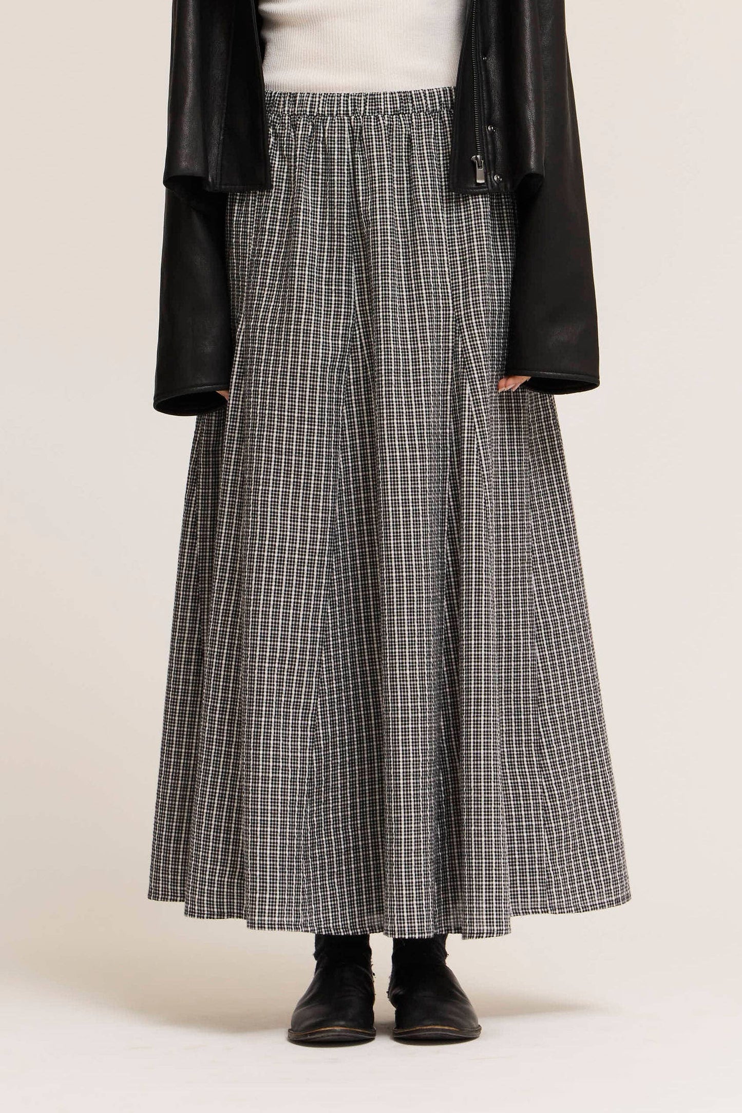 PLAID PANEL SKIRT