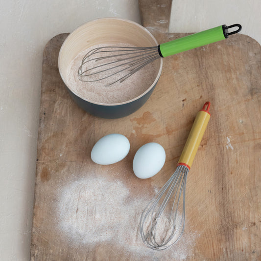 Stainless Steel Whisk w/ Enameled Aluminum Handle, 2 Colors