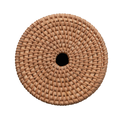 Woven Rattan Toilet Paper Roll Storage w/ Lid (Holds 4 Rolls of Toilet Paper)