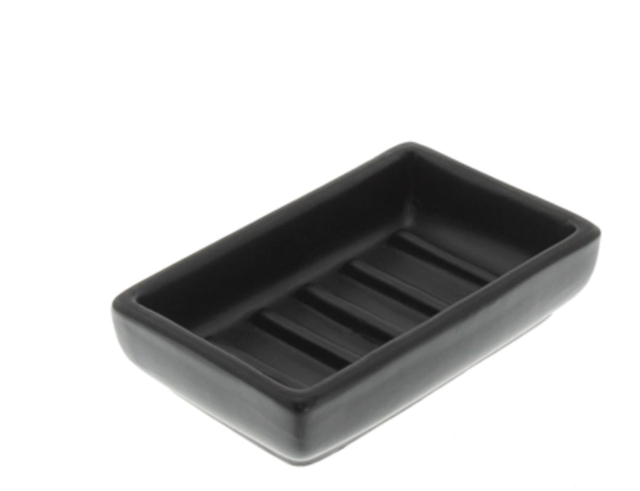 LUNA CERAMIC SOAP DISH - RECT - MATTE BLACK