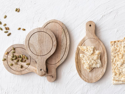 Mini Wood Serving Board Set with Handles