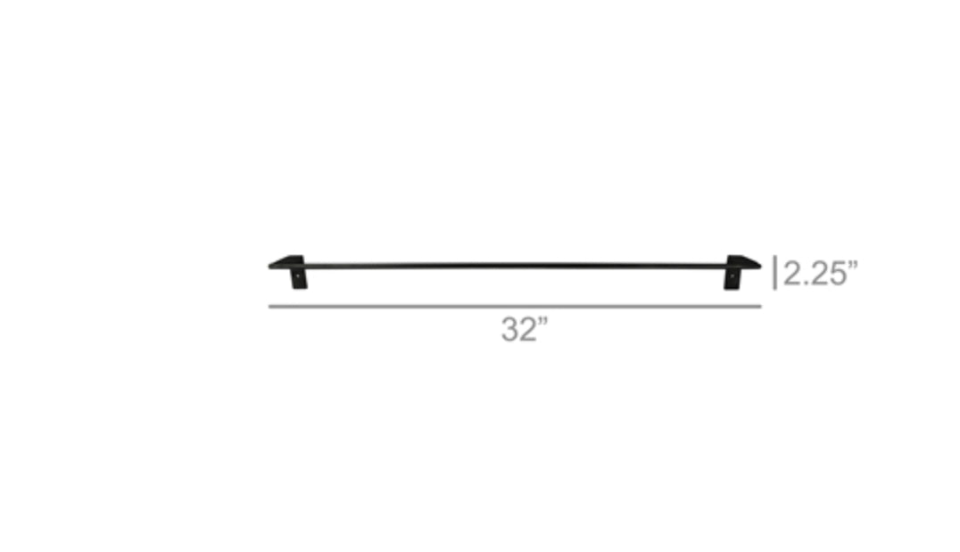 BECK IRON TOWEL ROD, BLACK - LRG