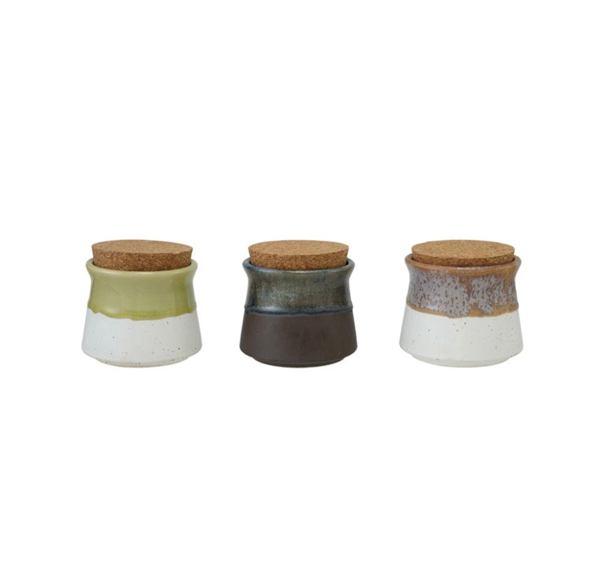 Stoneware Jar with Cork Lid