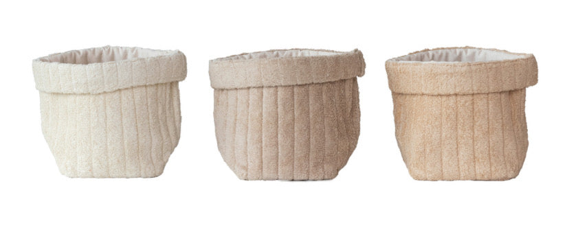 Terry Cloth Folding Baskets, 3 colors