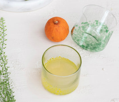 Hand-Blown Confetti Drinking Glass,
