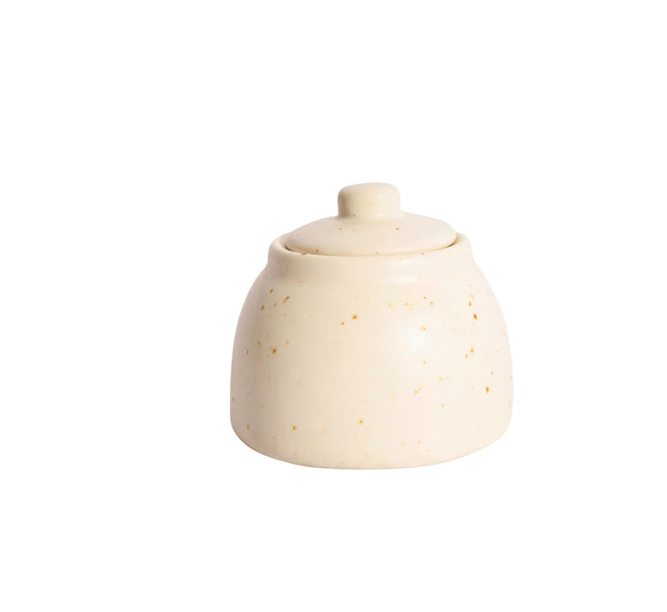 Speckled Ceramic Sugar Jar with Lid