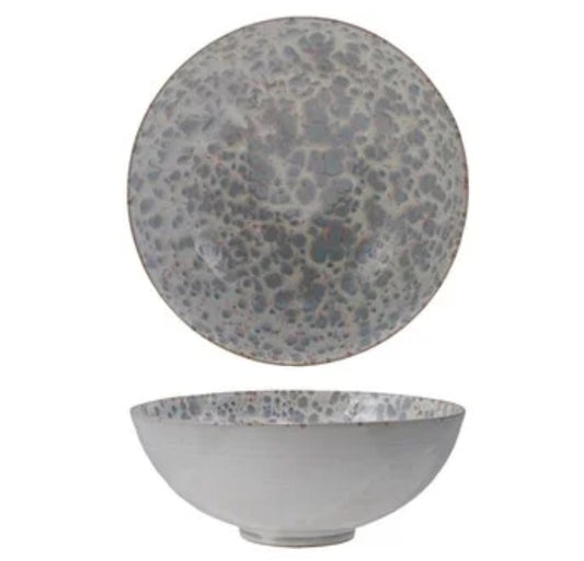 Serving Bowl, Reactive Glaze, Blue & White (Each One Will Vary)