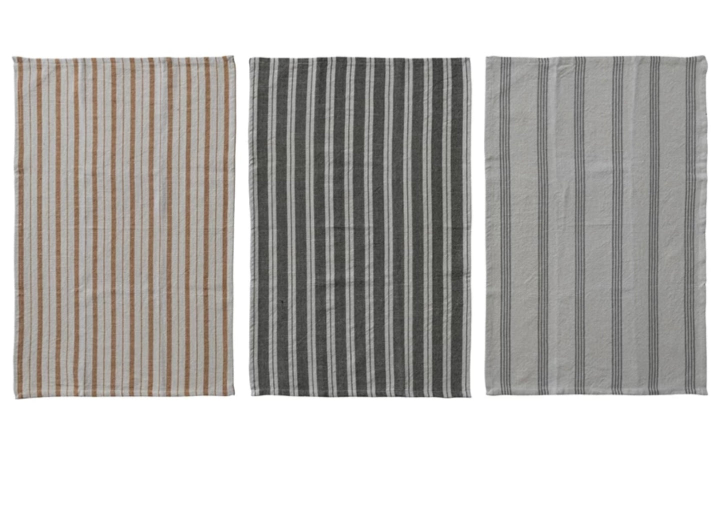 Woven Cotton Slub Striped Tea Towel