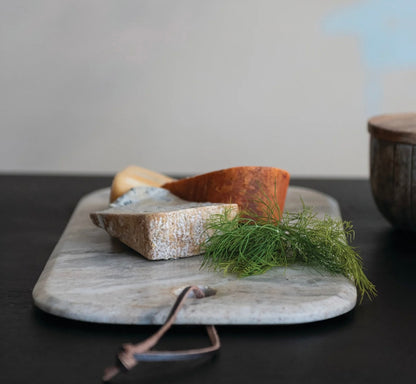 Marble Cheese/Serving Board with Leather Tie