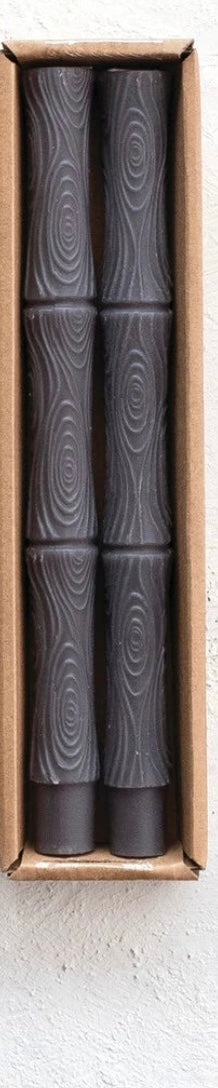 Unscented Sculpted Taper Candles, Set of 2