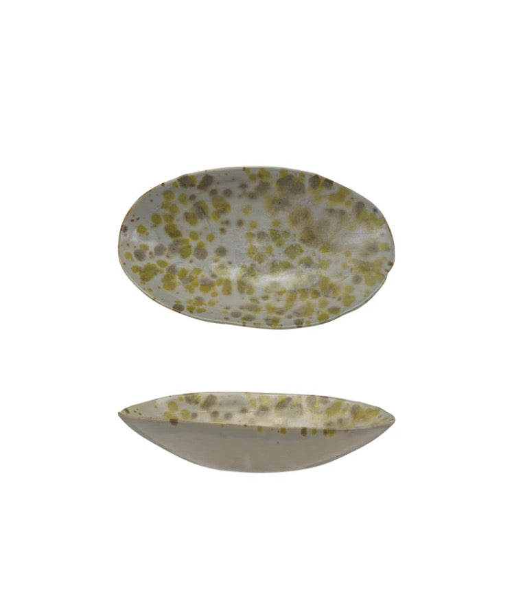 Cream/ Brown Stoneware Dish