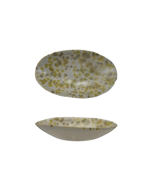Cream/ Brown Stoneware Dish