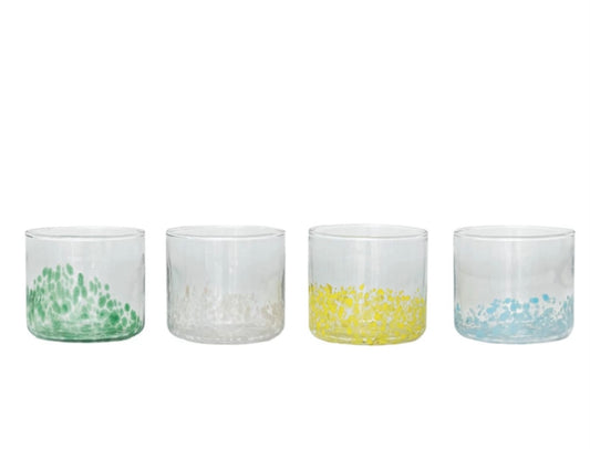 Hand-Blown Confetti Drinking Glass,
