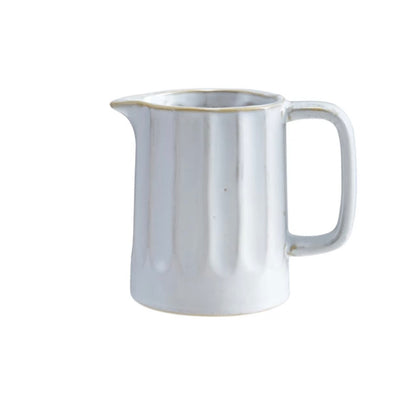Stoneware Ribbed Creamer, White