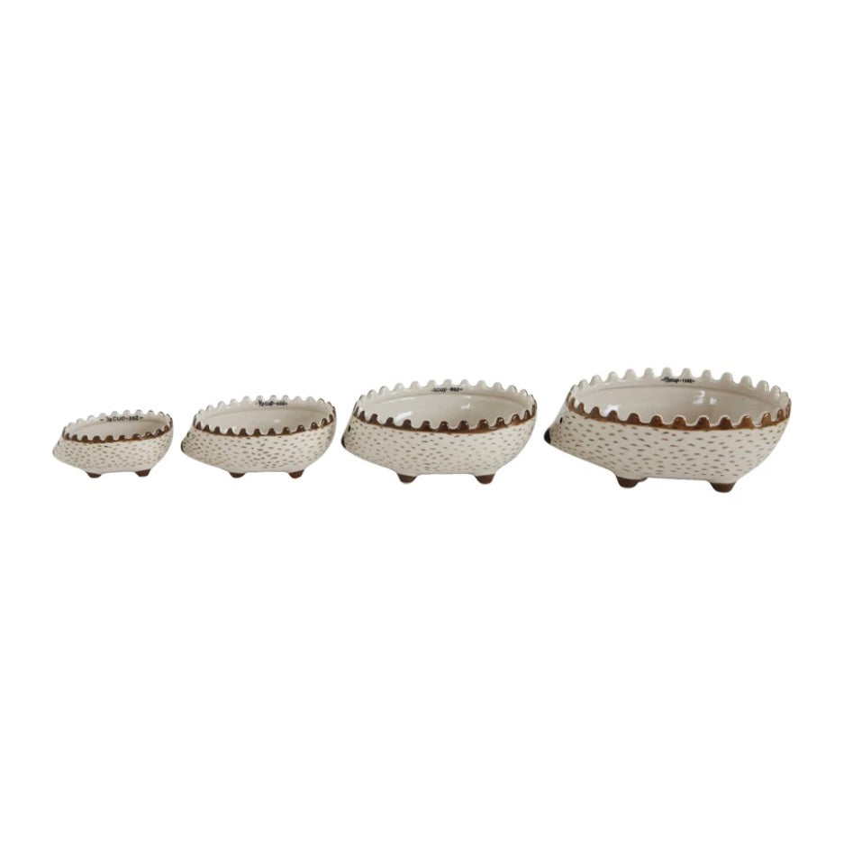 Hand-Painted Hedgehog Measuring Cups