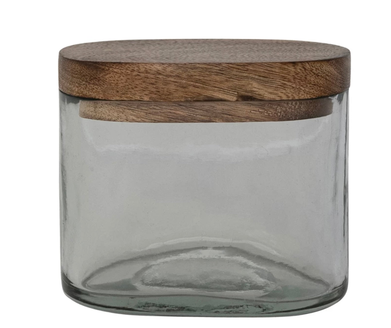 Hand-Blown Glass Jar with Mango Wood Lid
