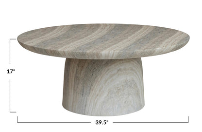 Lightweight Eco Stone Indoor/Outdoor Table, Travertine Finish