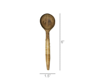 KOTA SPOON, MANGO WOOD & RATTAN - SM