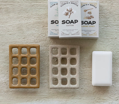 Stoneware Footed Soap Dish