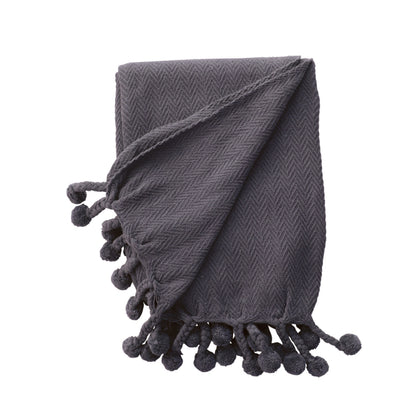 Woven Cotton Throw with Tassels