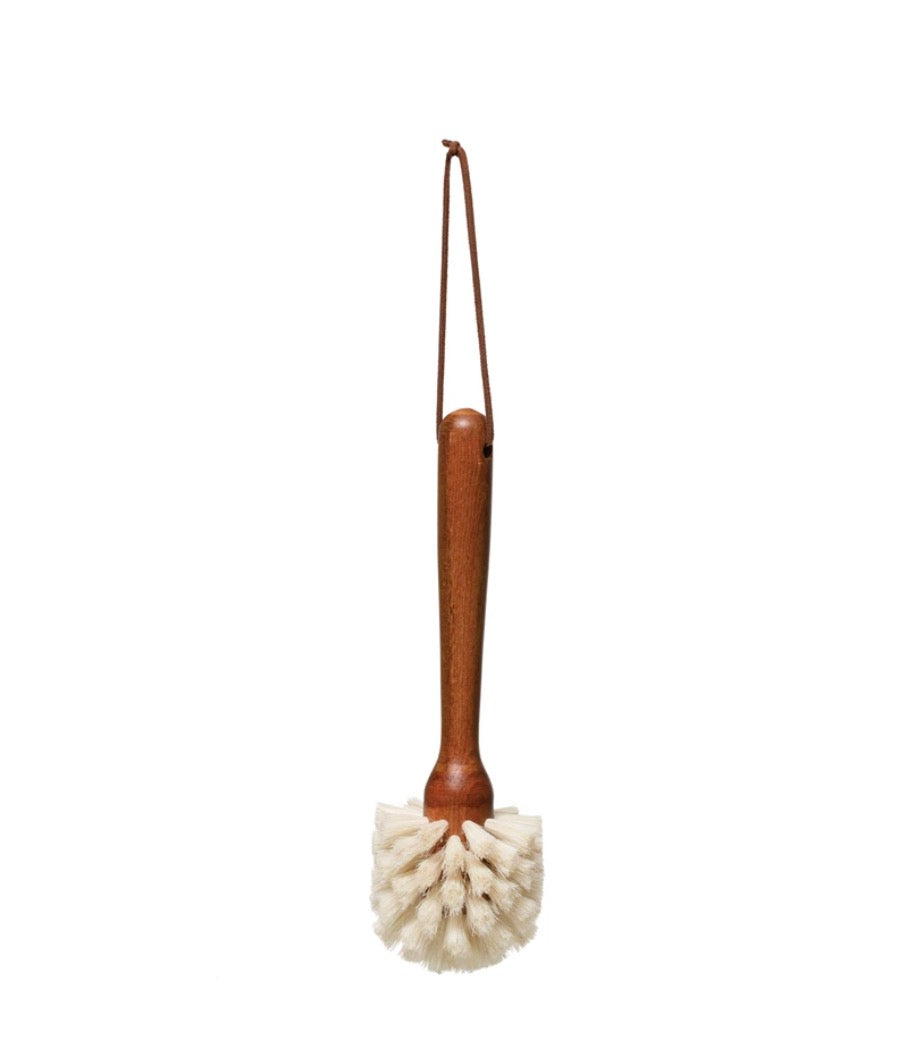Dish Brush with Leather Tie