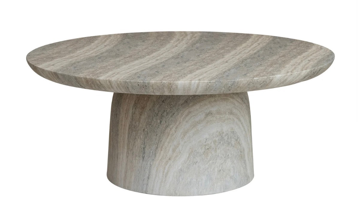 Lightweight Eco Stone Indoor/Outdoor Table, Travertine Finish