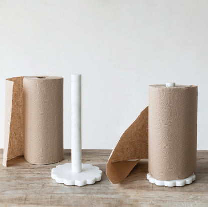 Marble Scalloped Paper Towel Holder