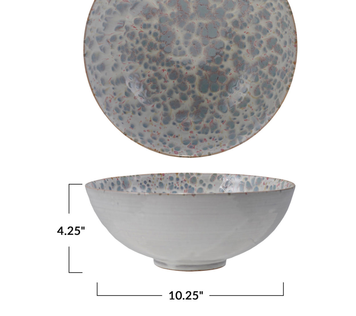 Serving Bowl, Reactive Glaze, Blue & White (Each One Will Vary)