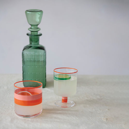 Striped Drinking Glass