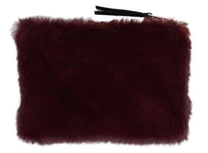 Faux Fur Zip Pouch, 4 Colors