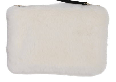 Faux Fur Zip Pouch, 4 Colors