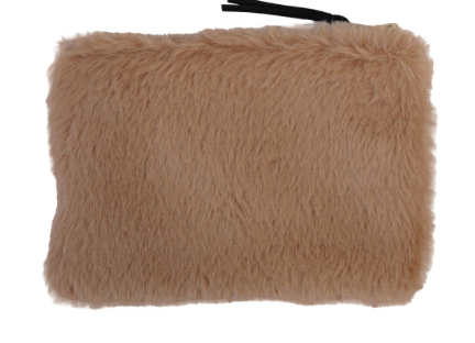 Faux Fur Zip Pouch, 4 Colors