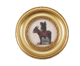 Resin Mini Framed Vintage Seasonal Art Magnet, Gold Finish, 9 Styles
