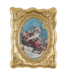 Resin Mini Framed Vintage Seasonal Art Magnet, Gold Finish, 9 Styles