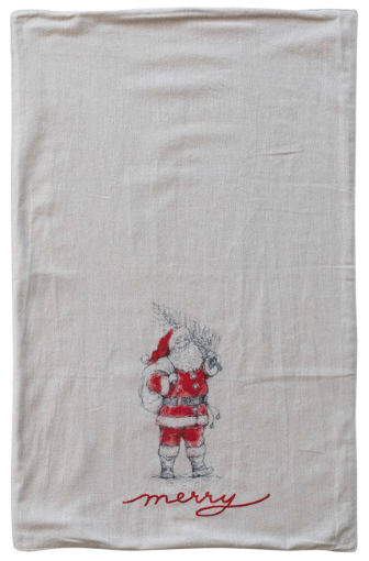 Snowman/Santa Image Tea Towel