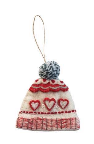 Handmade Wool Felt Hat Shaped Ornament