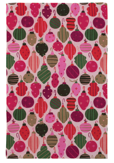 Woven Printed Microfibre Tea Towel with Holiday Pattern, 4 Styles
