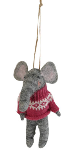 Animal in Sweater Ornament