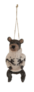 Animal in Sweater Ornament