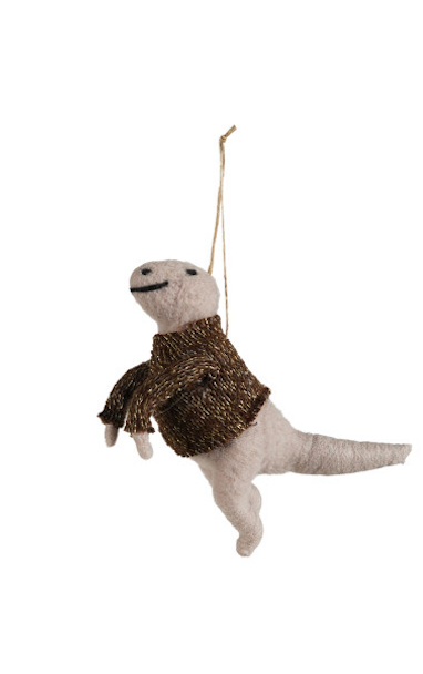 Dinosaur in Sweater Ornament