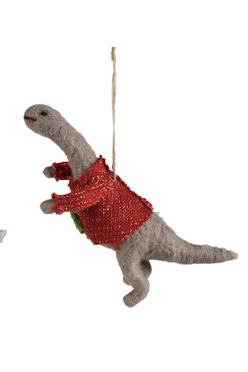 Dinosaur in Sweater Ornament
