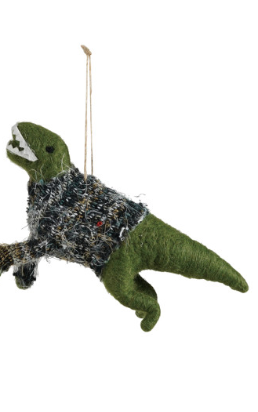 Dinosaur in Sweater Ornament